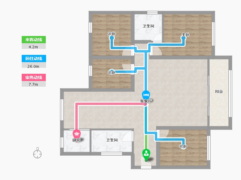 广东省-深圳市-弘雅花园（二期）-103.07-户型库-动静线