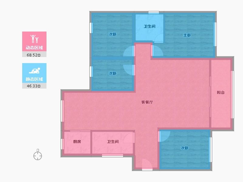 广东省-深圳市-弘雅花园（二期）-103.07-户型库-动静分区