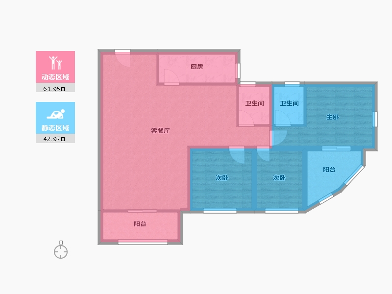 黑龙江省-鹤岗市-锦绣花园(南山)-94.03-户型库-动静分区