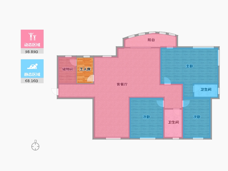 广东省-深圳市-万科东方尊峪-158.41-户型库-动静分区