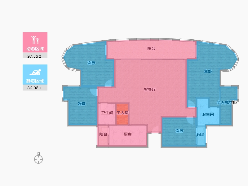 广东省-深圳市-万科东方尊峪-167.54-户型库-动静分区