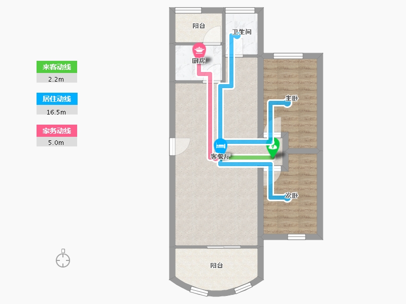 黑龙江省-鹤岗市-麒麟花园-63.06-户型库-动静线