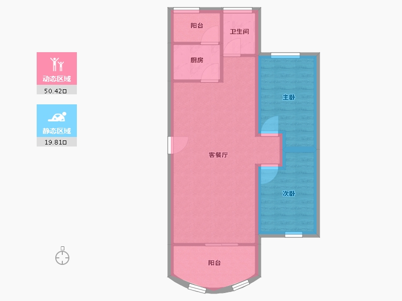 黑龙江省-鹤岗市-麒麟花园-63.06-户型库-动静分区