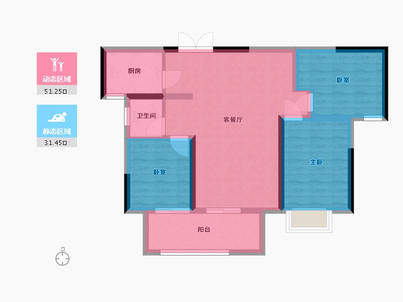 河南省-洛阳市-建业贰号城邦-73.78-户型库-动静分区