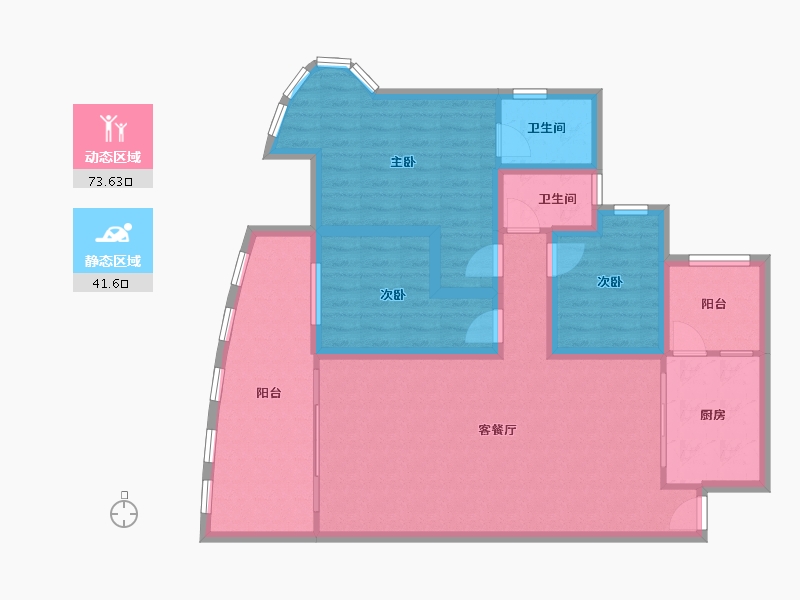 广东省-深圳市-万科东方尊峪-103.33-户型库-动静分区