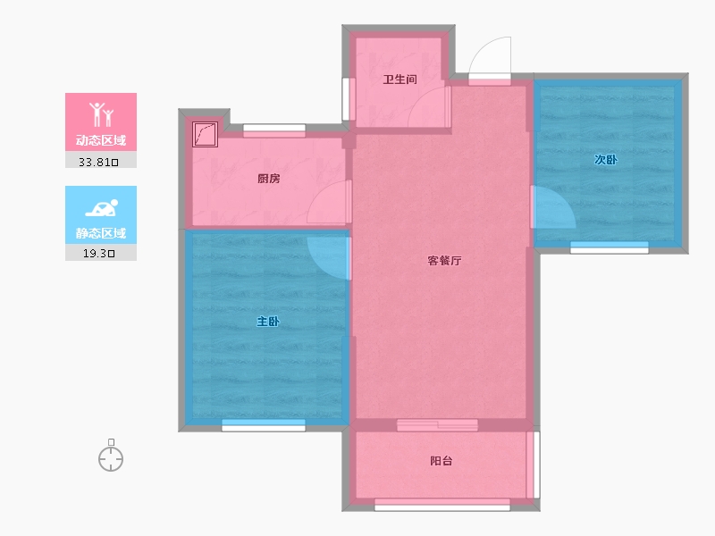 浙江省-宁波市-九曲小区3期-51.00-户型库-动静分区