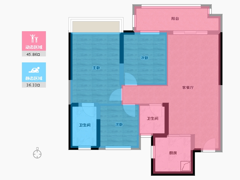 江苏省-苏州市-和越花园-78.00-户型库-动静分区