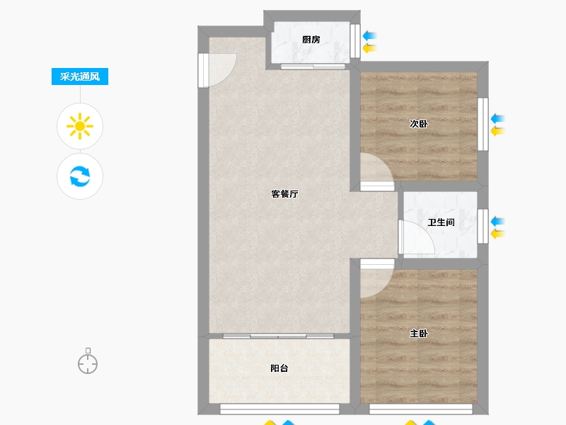 广东省-深圳市-联投东方华府(二期)-49.10-户型库-采光通风