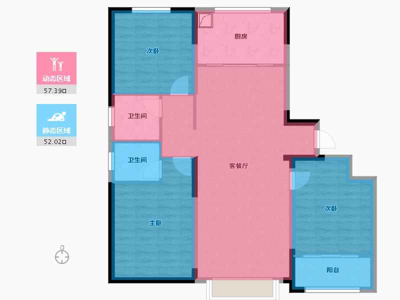 山东省-滨州市-东方花苑-106.00-户型库-动静分区