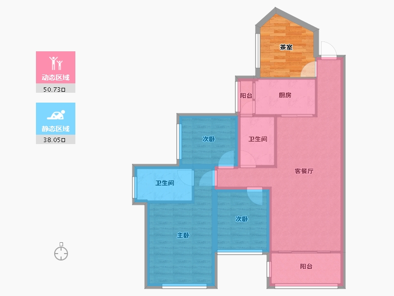 广东省-深圳市-联投东方华府(二期)-86.76-户型库-动静分区