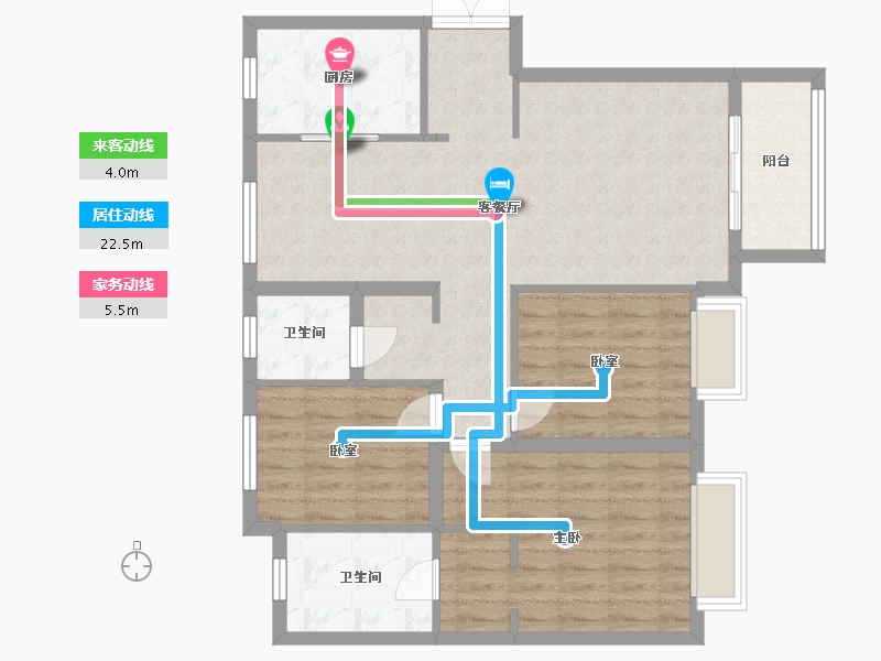 辽宁省-大连市-一方天鹅湖-80.00-户型库-动静线