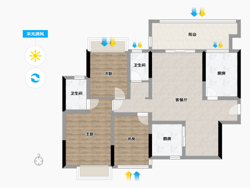 广西壮族自治区-桂林市-西宸源著-116.00-户型库-采光通风