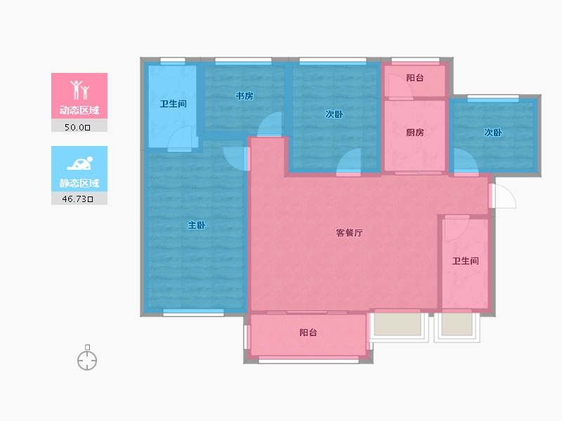 广东省-深圳市-联投东方华府(二期)-85.94-户型库-动静分区