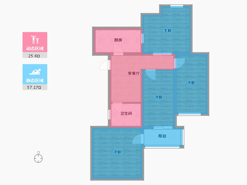 北京-北京市-月季园-73.51-户型库-动静分区