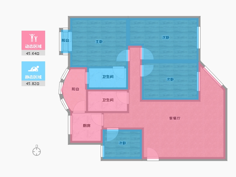 广东省-深圳市-翠景花园(盐田)-80.11-户型库-动静分区