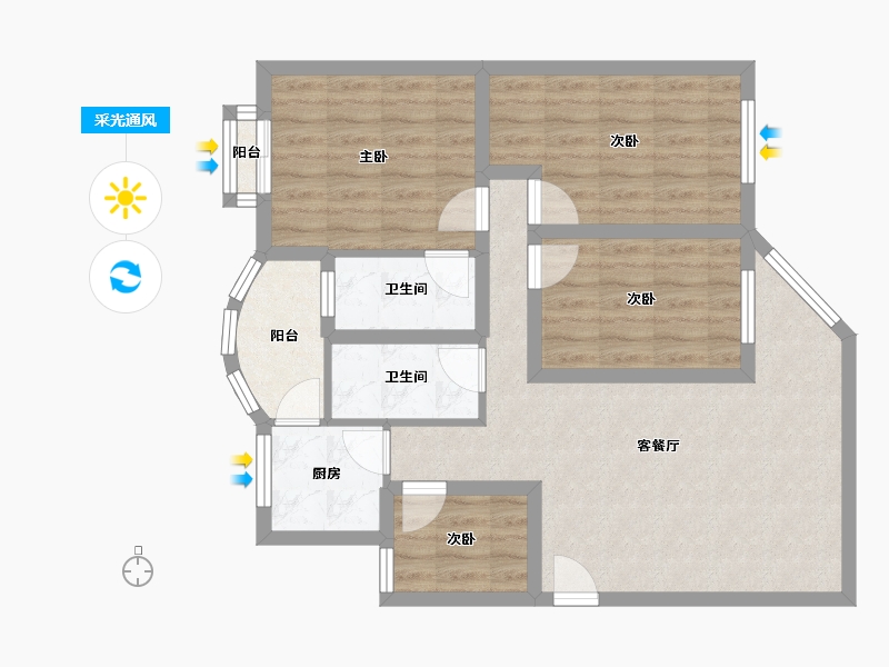 广东省-深圳市-翠景花园(盐田)-80.11-户型库-采光通风