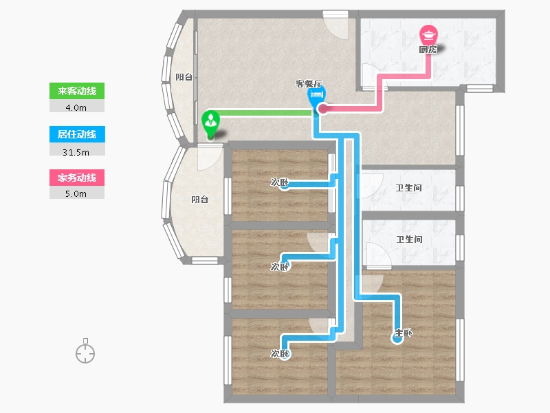 广东省-深圳市-翠景花园(盐田)-89.41-户型库-动静线