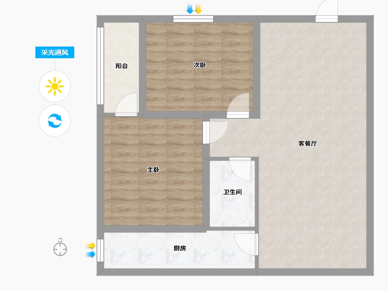 广东省-深圳市-翠景花园(盐田)-76.06-户型库-采光通风