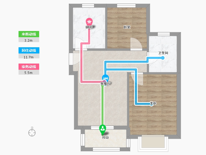 上海-上海市-康桥月苑-北区-56.00-户型库-动静线