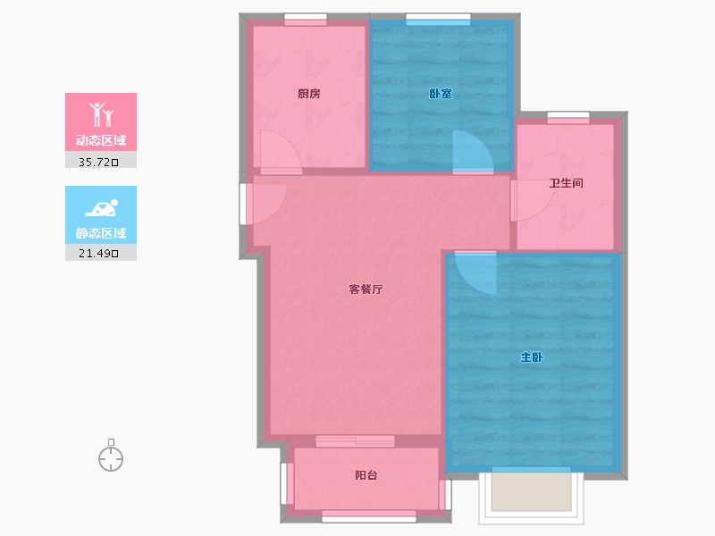 上海-上海市-康桥月苑-北区-56.00-户型库-动静分区