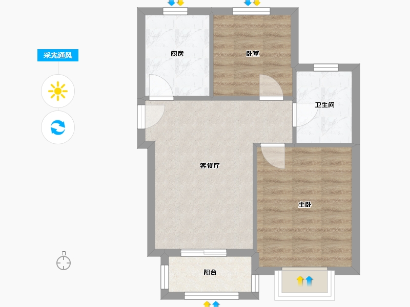 上海-上海市-康桥月苑-北区-56.00-户型库-采光通风