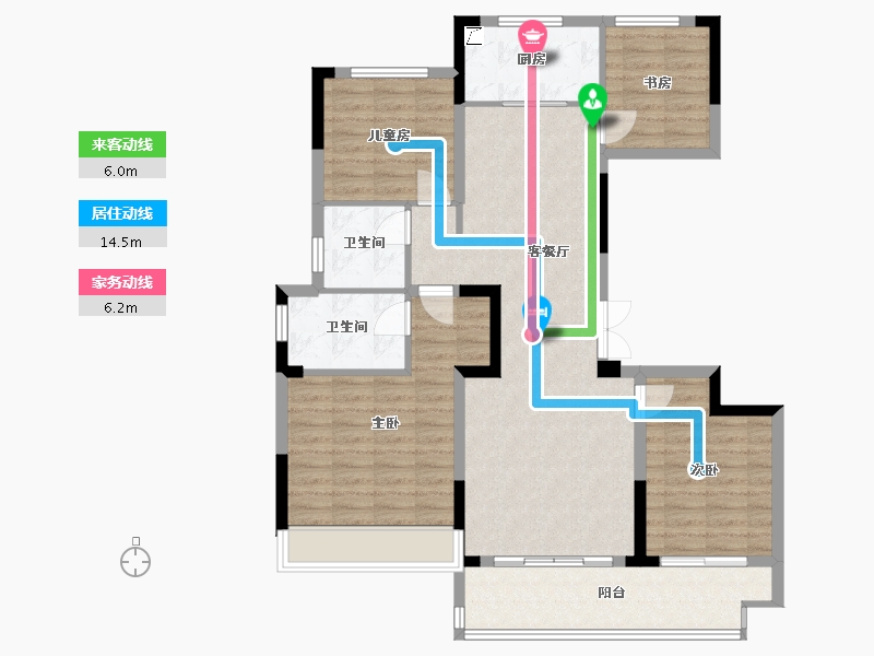 浙江省-台州市-旭辉府-105.00-户型库-动静线