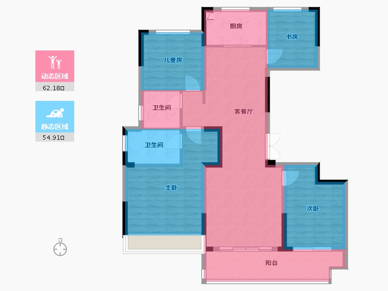 浙江省-台州市-旭辉府-105.00-户型库-动静分区