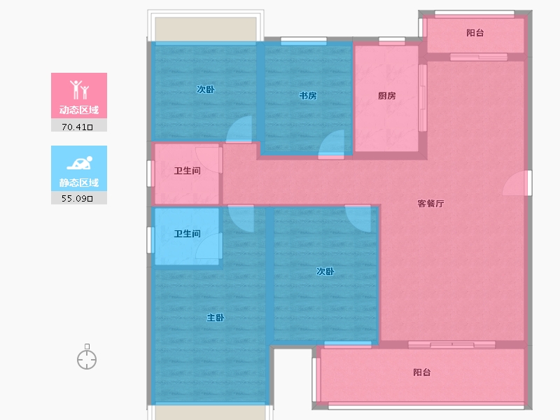 湖北省-黄石市-公园壹号院-118.00-户型库-动静分区