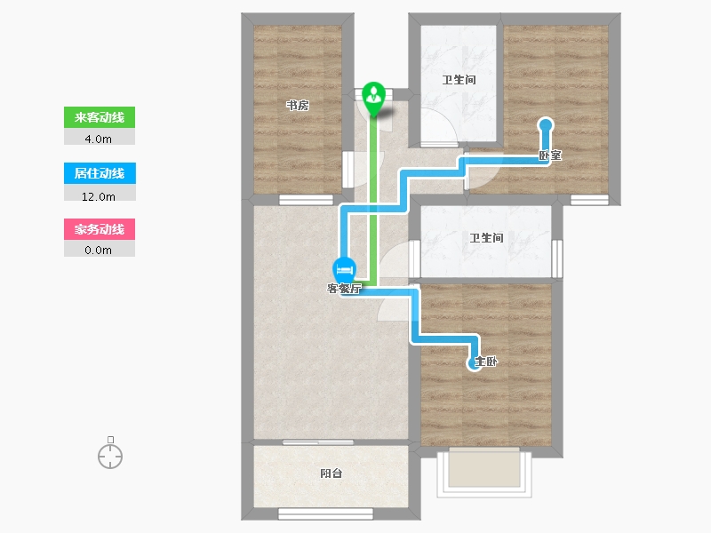 山西省-晋城市-文景苑-75.00-户型库-动静线