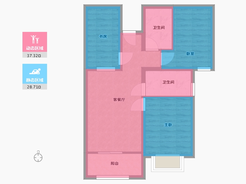 山西省-晋城市-文景苑-75.00-户型库-动静分区