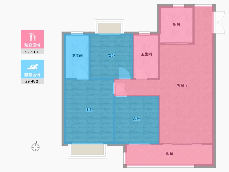 湖北省-武汉市-碧桂园云境-100.00-户型库-动静分区