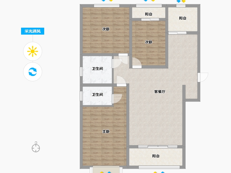 河南省-开封市-远东·帝景城-120.00-户型库-采光通风