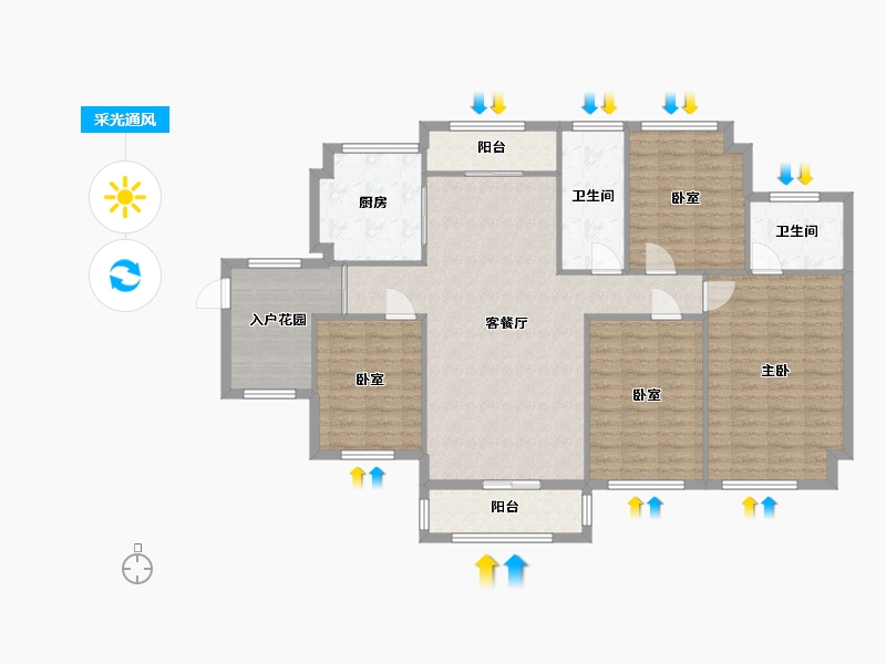 广东省-惠州市-皓翔源·壹城中心二期-115.30-户型库-采光通风