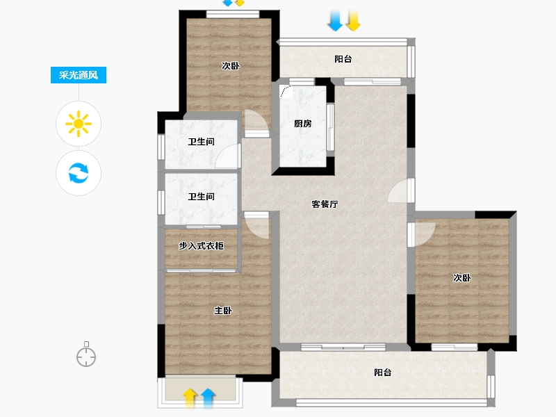 河南省-商丘市-海棠悦-90.00-户型库-采光通风