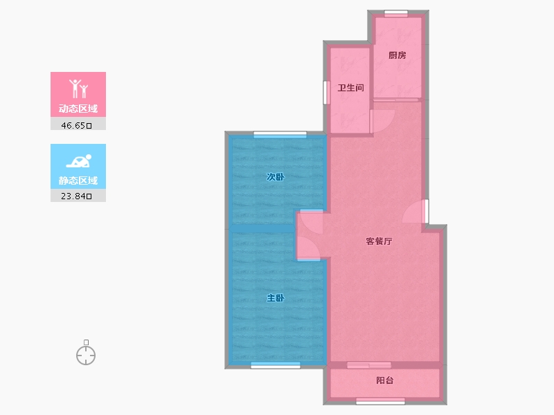 黑龙江省-哈尔滨市-顺迈欣郡-72.85-户型库-动静分区