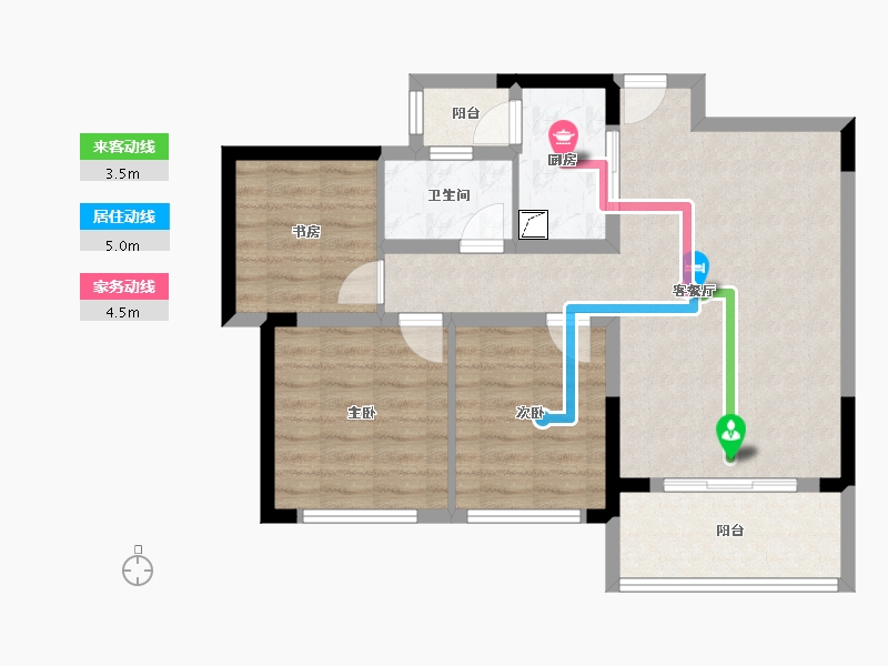 贵州省-遵义市-互豪世贸城LOFT公寓办公楼-87.00-户型库-动静线