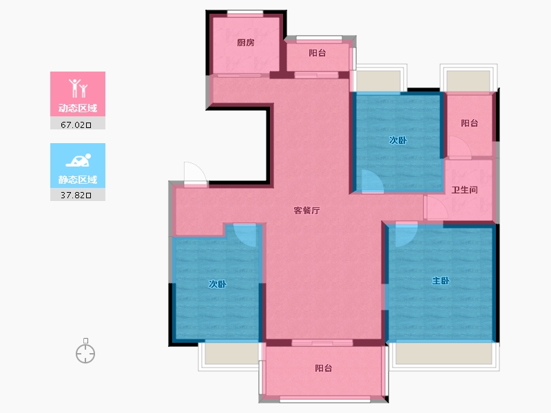 陕西省-西安市-锦绣天下-93.00-户型库-动静分区