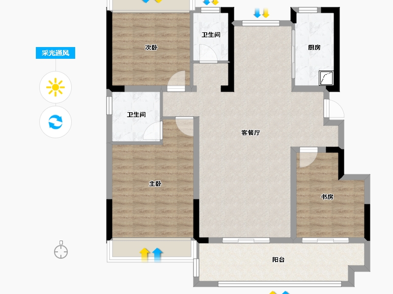 安徽省-亳州市-东方名府-100.00-户型库-采光通风