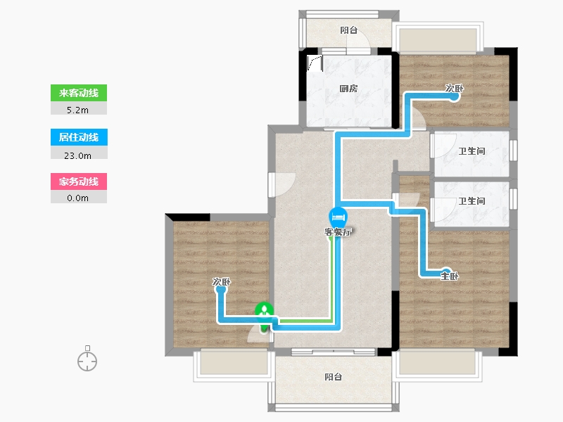 广东省-梅州市-碧桂园凤凰城-96.00-户型库-动静线