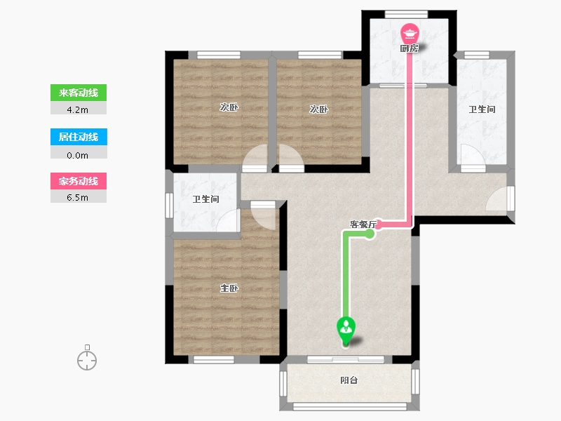 陕西省-渭南市-华山学府-105.00-户型库-动静线