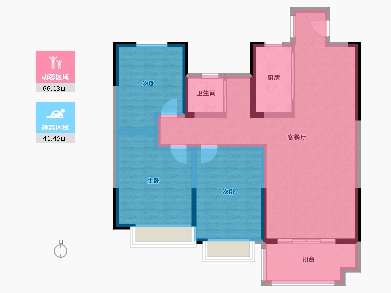 山东省-菏泽市-云峰中央公园-96.00-户型库-动静分区