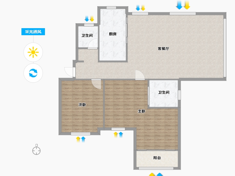 江苏省-常州市-九洲花园-145.00-户型库-采光通风