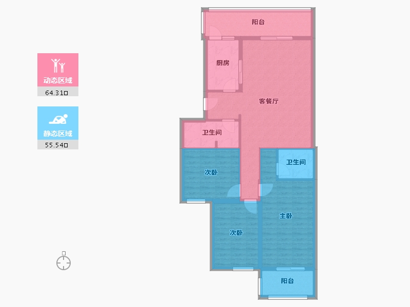 北京-北京市-天慧园-103.70-户型库-动静分区