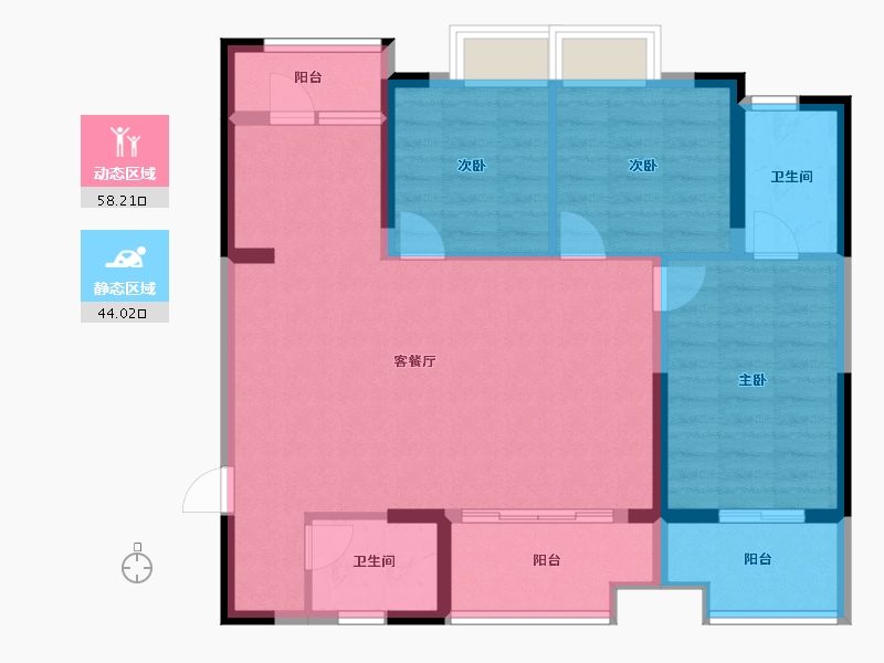 广东省-广州市-路劲天隽峰-91.50-户型库-动静分区