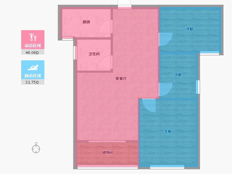 河南省-许昌市-海阔佳苑-70.51-户型库-动静分区