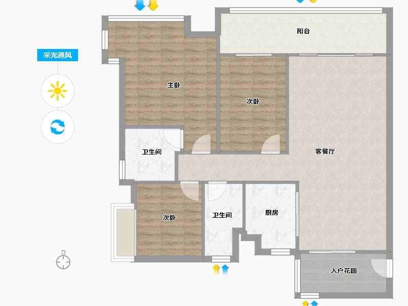 广东省-广州市-金众西关海-104.96-户型库-采光通风