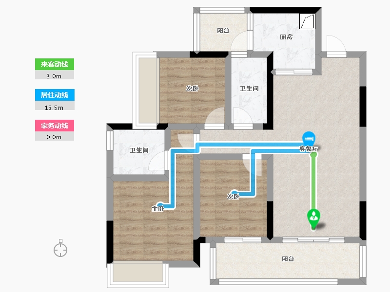 广西壮族自治区-桂林市-碧园香樟林-84.00-户型库-动静线