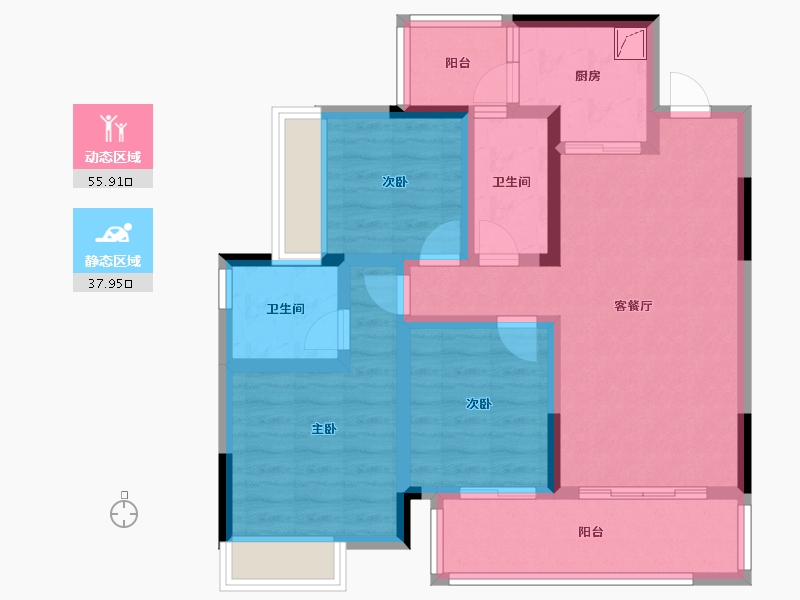 广西壮族自治区-桂林市-碧园香樟林-84.00-户型库-动静分区