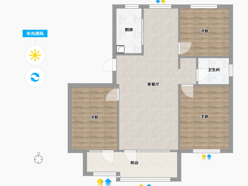 山东省-青岛市-天峰首府-85.00-户型库-采光通风