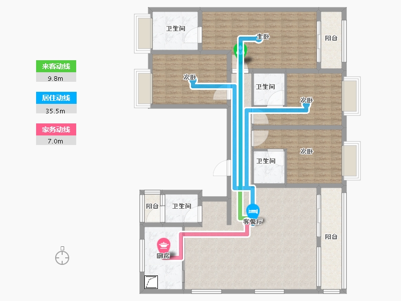 江苏省-泰州市-文旅和院-150.00-户型库-动静线